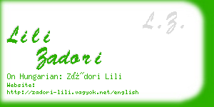 lili zadori business card